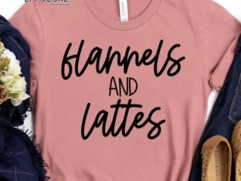 Flannels and Lattes Hello Fall T-shirt
