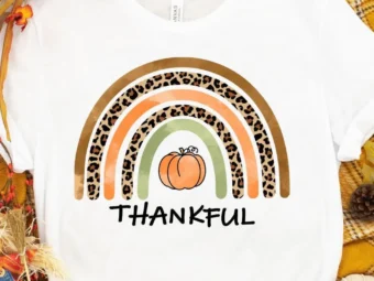Thankful Rainbow Fall Pumpkin T-Shirt