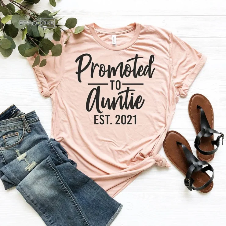 Promoted To Auntie Est. 2021 T-Shirts