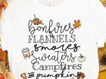 Bonfires Flannels Smores Campfires And Pumpkins T-shirt