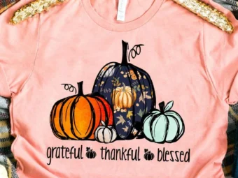 Grateful Thankful Blessed Pumpkin T-Shirt