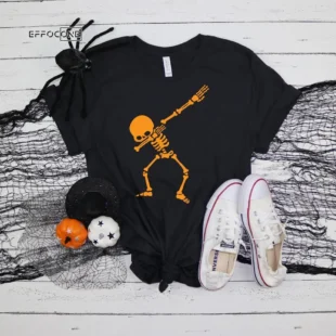 Dabbing Skeleton Funny Halloween T-Shirt