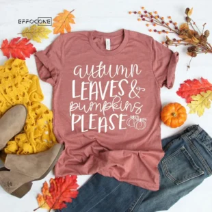 Autumn Leaves and Pumpkin Please T-Shirt