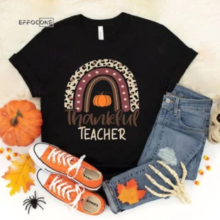 Rainbow Pumpkin Thanksgiving Teacher T-Shirt