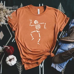 Happy Dancing Skeleton Halloween Tshirt