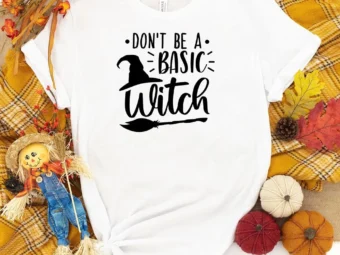 Don't be Basic Witch Cheers Witches Pumpkin T-Shirt