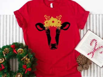 Christmas Cow Animal T-Shirt
