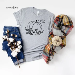 Floral Pumpkin Fall T-Shirt