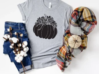 Floral Pumpkin Succulent T-shirt