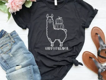 Happy Falllama Pumpkin T-Shirt