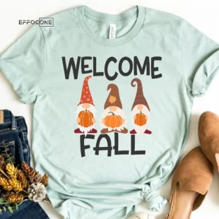 Welcome Fall Gnome Leopard T-Shirt