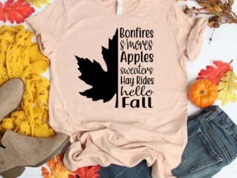 Bonfires S'mores Apples Hay Rides Hello Fall T-shirt