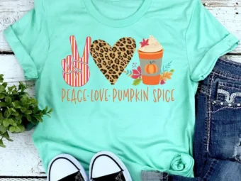 Peace Love Pumpkin Spice Fall Pumpkin T-Shirt
