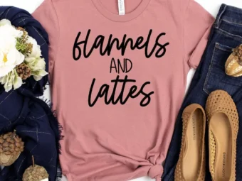 Flannels and Lattes Hello Fall T-shirt