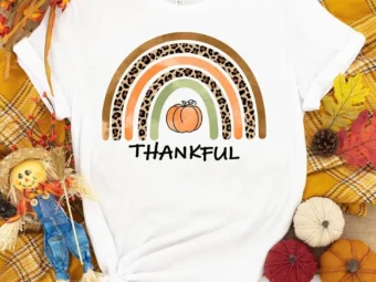 Thankful Rainbow Fall Pumpkin T-Shirt