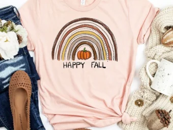 Happy Fall Rainbow Leopard T-Shirt