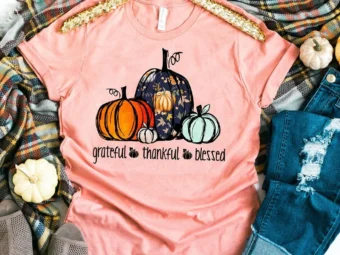Grateful Thankful Blessed Pumpkin T-Shirt