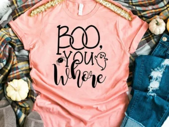 Boo you Whore Funny Halloween T-Shirt