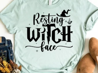 Resting Witch Face Halloween T-Shirt