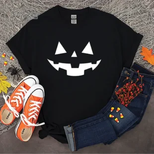 SCARY PUMKIN FACE Halloween T shirt