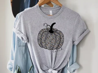 Cute Fall Teacher, Leopard Pumpkin Teaching Tshirt