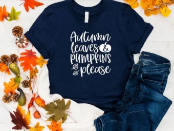 Autumn Leaves Pumpkin PleaseThanksgiving T-shirt
