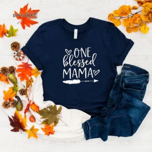 One Blessed Mama Thanksgiving T-Shirt