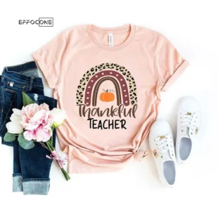 Rainbow Pumpkin Thanksgiving Teacher T-Shirt