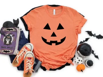 Halloween Pumpkin Face Funny T-Shirt