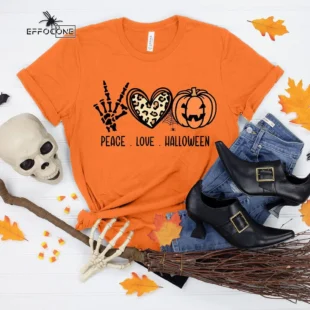 Peace Love Halloween Resting Witch Face T-shirt