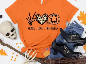 Peace Love Halloween Resting Witch Face T-shirt