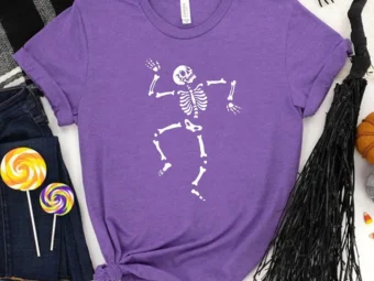 Happy Dancing Skeleton Halloween Tshirt