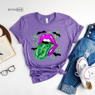 Halloween Lips For Women Cauldron Witch T-shirt