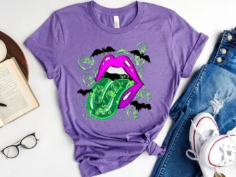 Halloween Lips For Women Cauldron Witch T-shirt