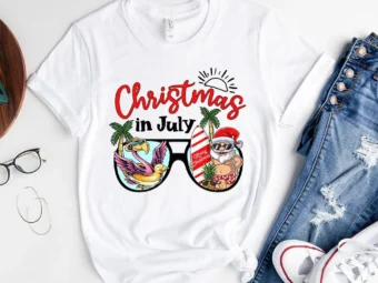Christmas In July Summer Santa Claus T-Shirt