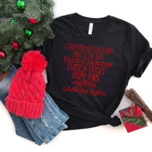 Christmas Movies Flannels Hot Cocoa T-Shirt