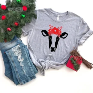 Christmas Cow Animal T-Shirt