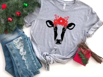 Christmas Cow Animal T-Shirt