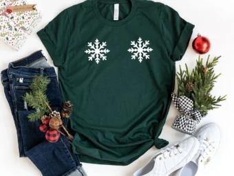 Snowflake Boobs Funny Christmas T-Shirt