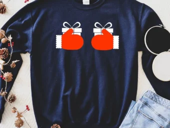 Christmas Boobs Santa Hands T-Shirt