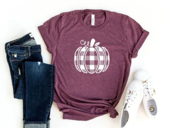 Plaid Pumpkin Fall T-Shirt