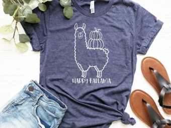Happy Falllama Pumpkin T-Shirt