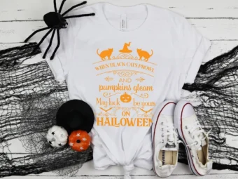 Black Cat Halloween Funny Witch T-Shirt