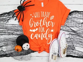 Will Trade Brother for Candy Funny Halloween Witch T-Shirt