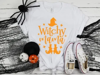 Witchy Mama Funny Halloween T-Shirt