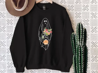 Floral Ghost Halloween T-shirt