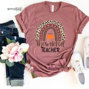 Rainbow Pumpkin Thanksgiving Teacher T-Shirt