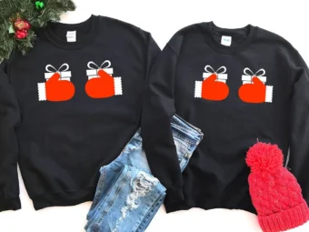 Christmas Boobs Santa Hands T-Shirt
