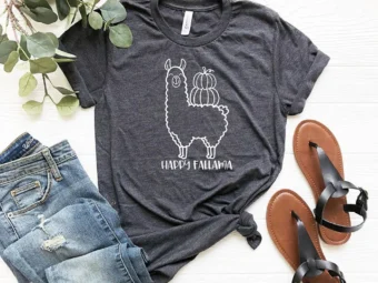 Happy Falllama Pumpkin T-Shirt