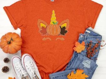 Unicorn Fall Pumpkin Thanksgiving T-Shirt